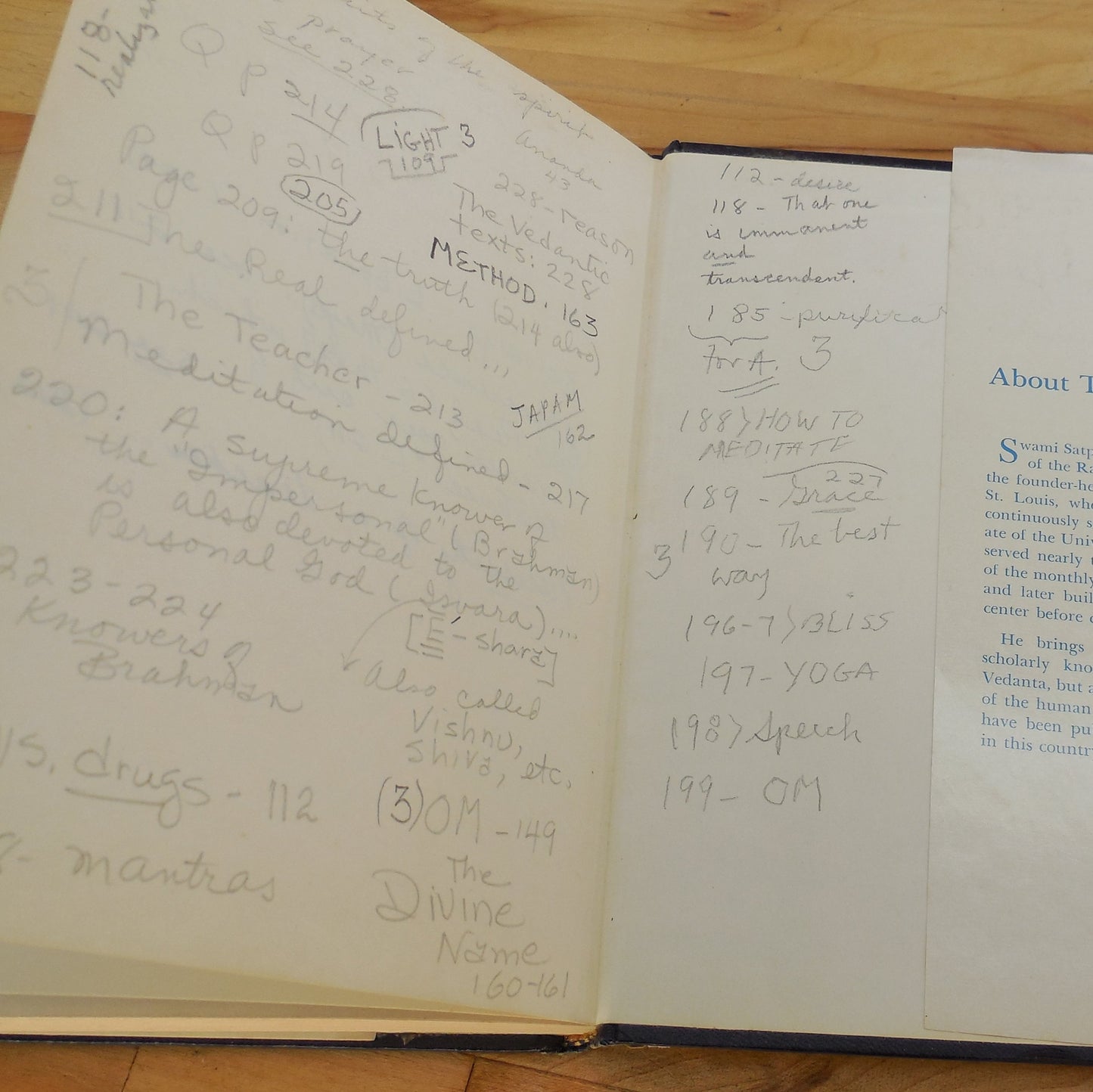 Swami Satprakashananda Stamp Signed Book - Meditation: Its Process, Etc. Writings