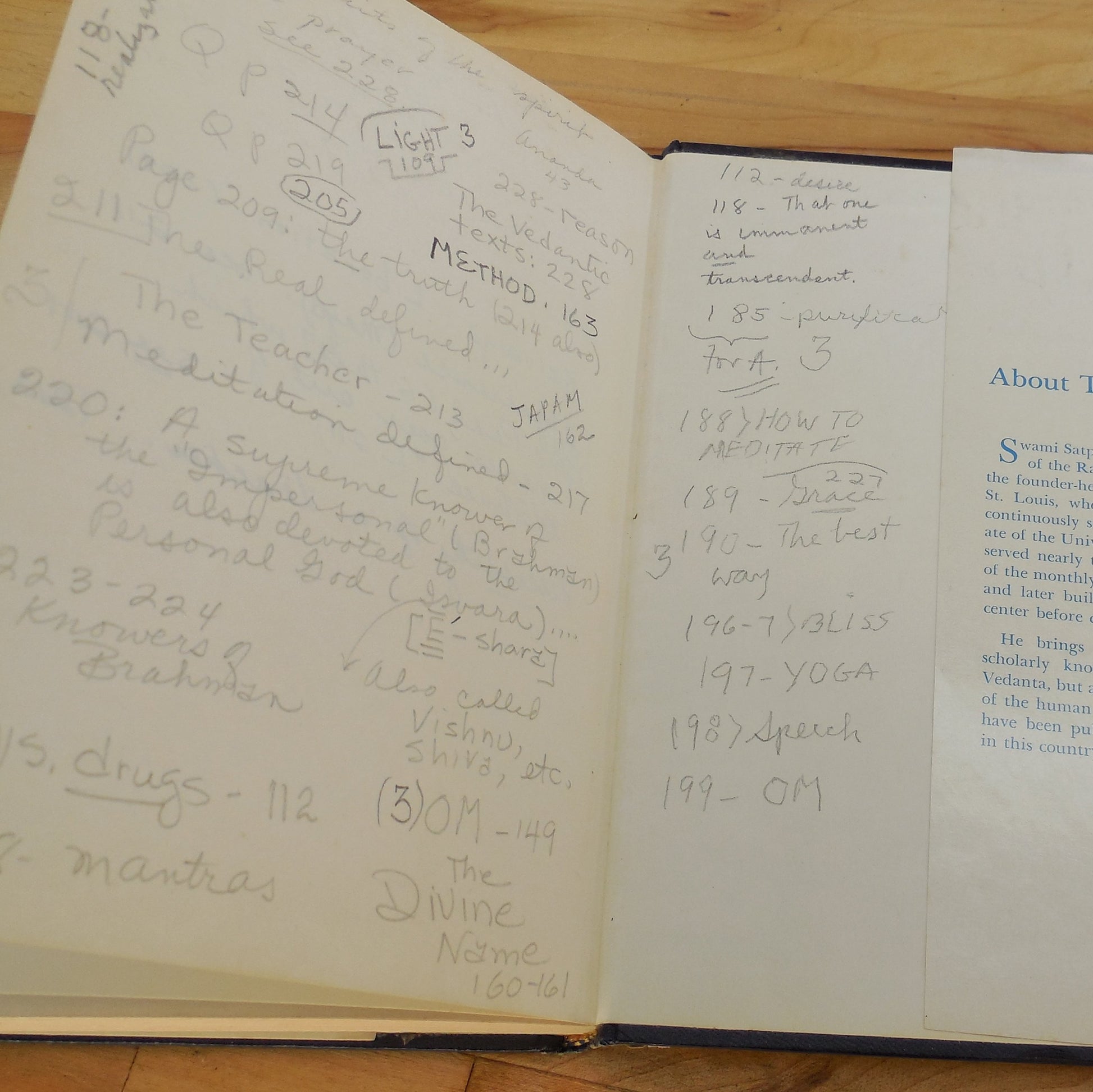 Swami Satprakashananda Stamp Signed Book - Meditation: Its Process, Etc. Writings