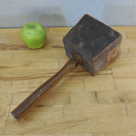 Antique Vintage Wood Carpenter Mallet Maul Hammer Wooden Primitive Squared