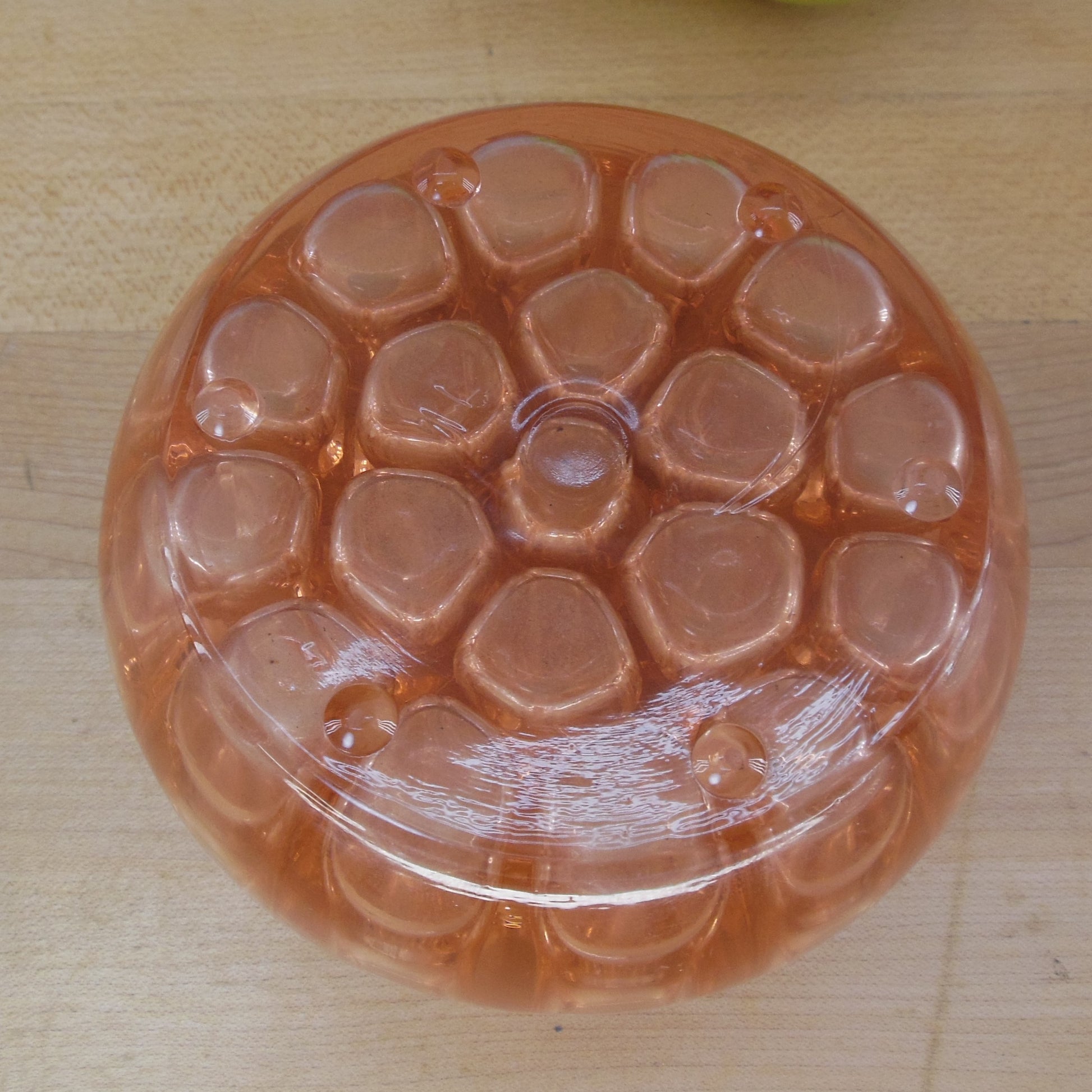 Pink Depression Glass Flower Arranging Frog 19 Hole used