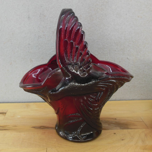 Indiana Glass Tiara Empress or Bird of Paradise Ruby Glass Basket