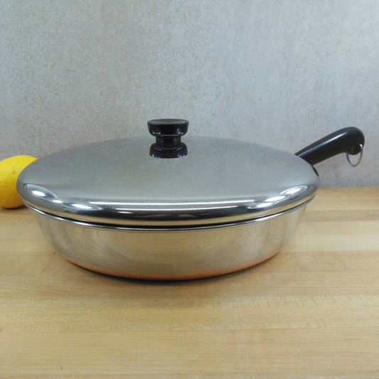 Revere Ware 12" Fry Pan Skillet Chicken Fryer Stainless Copper Clad 1994