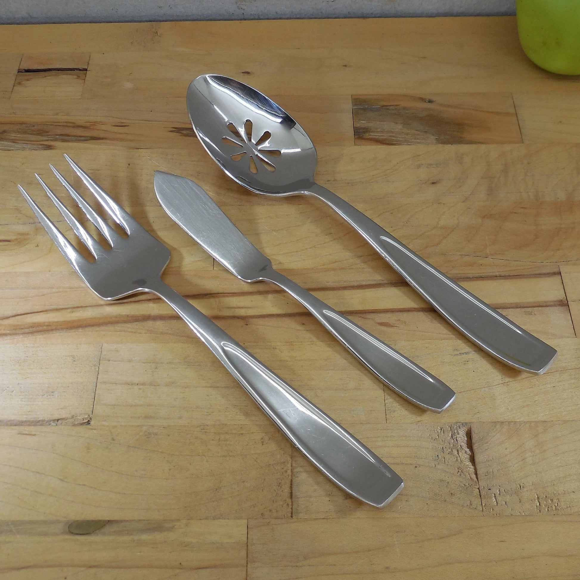 Mikasa Natasha Stainless Flatware - Master Butter Pierced Spoon Cold Meat Fork