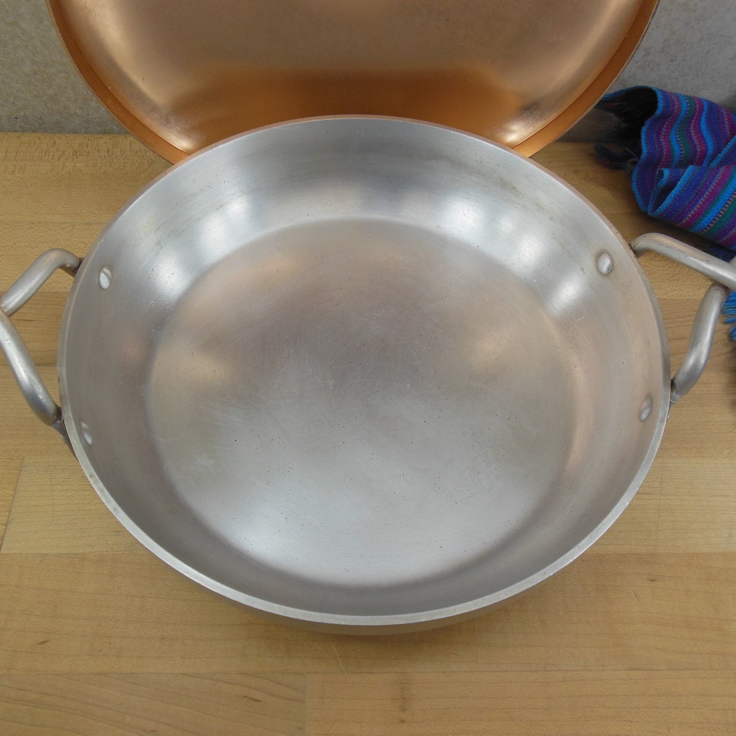 Wear-Ever Hallite #2109 Aluminum Brazier Pan Copper Anodized Lid used