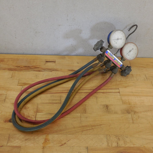 Ritchie Yellow Jacket Test & Charging Manifold Gauges With Hoses Untested