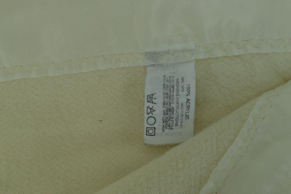 Acrylic 100% Blanket for sale Ivory Off White USA Made 65" X 84" gentle use