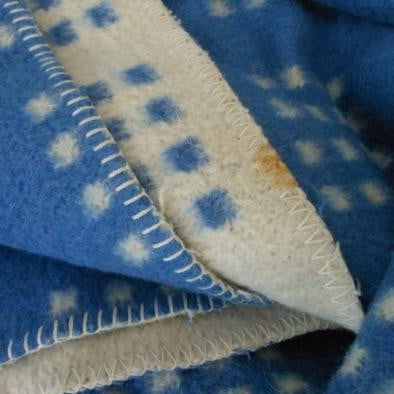 Unbranded Wool Blanket Rug - Blue White Thick Heavy Europe Reversible - 59" X 70" - Olde Kitchen & Home