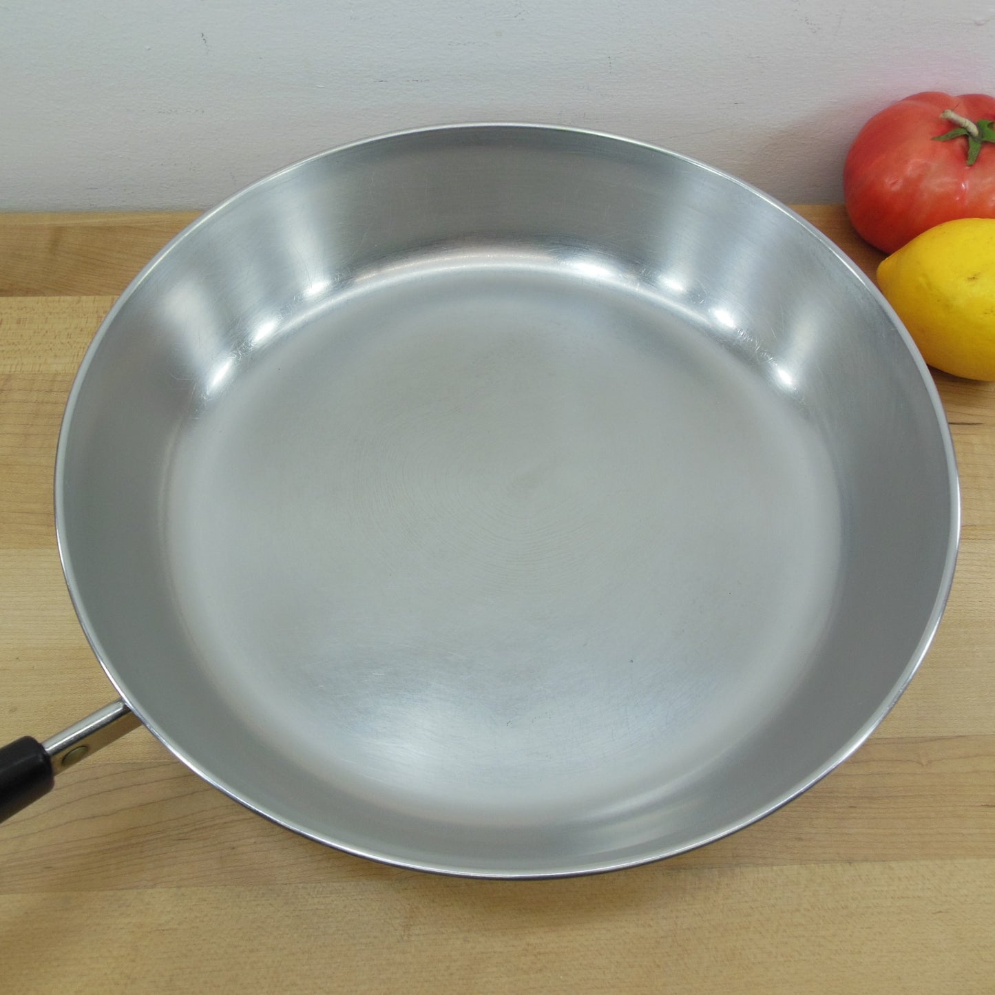 Revere Ware 12" Fry Pan Skillet Chicken Fryer Stainless Copper Clad 1992 Clinton Ill. Vintage