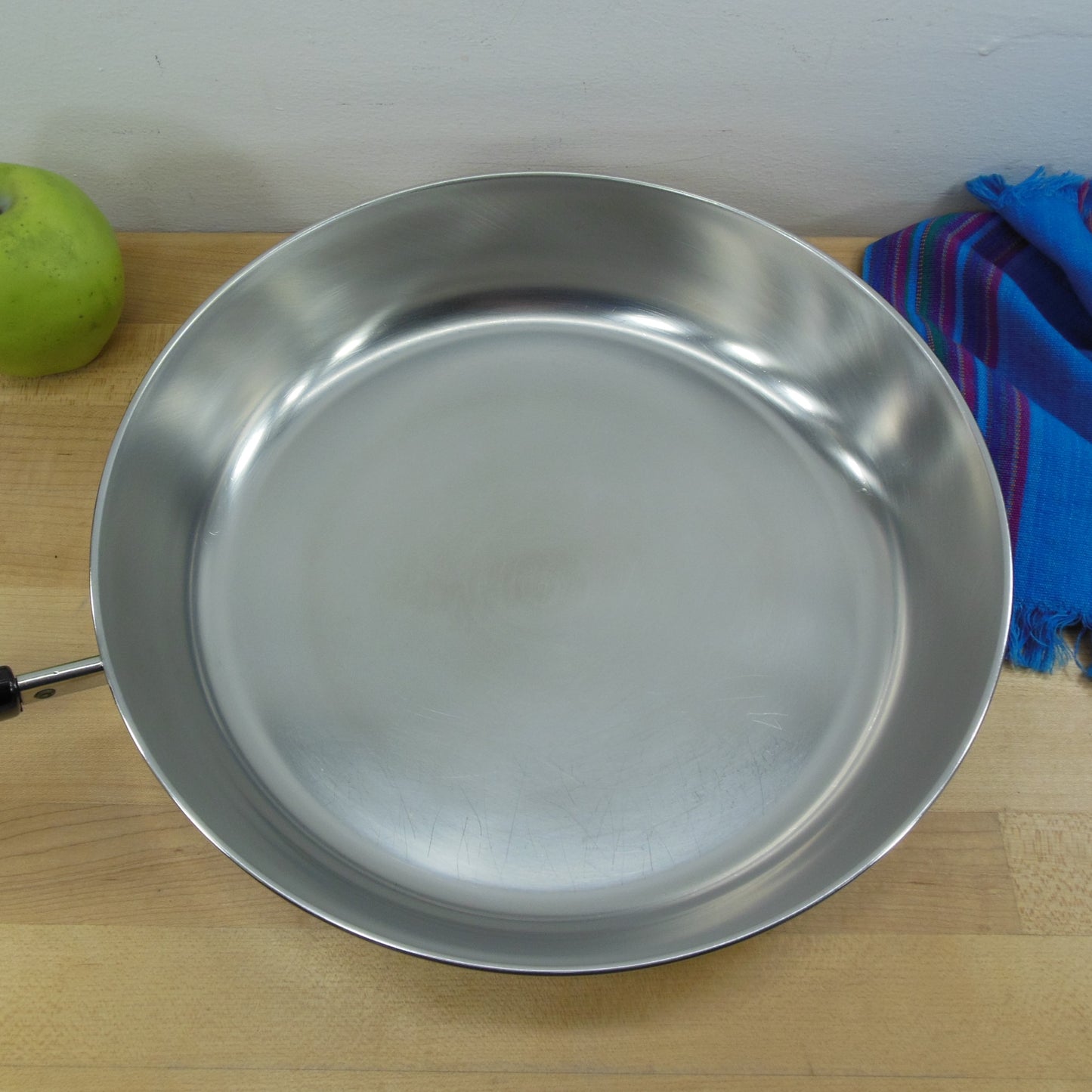 Revere Ware 12" Fry Pan Skillet Chicken Fryer Stainless Copper Clad 1995 Clinton Ill. Vintage