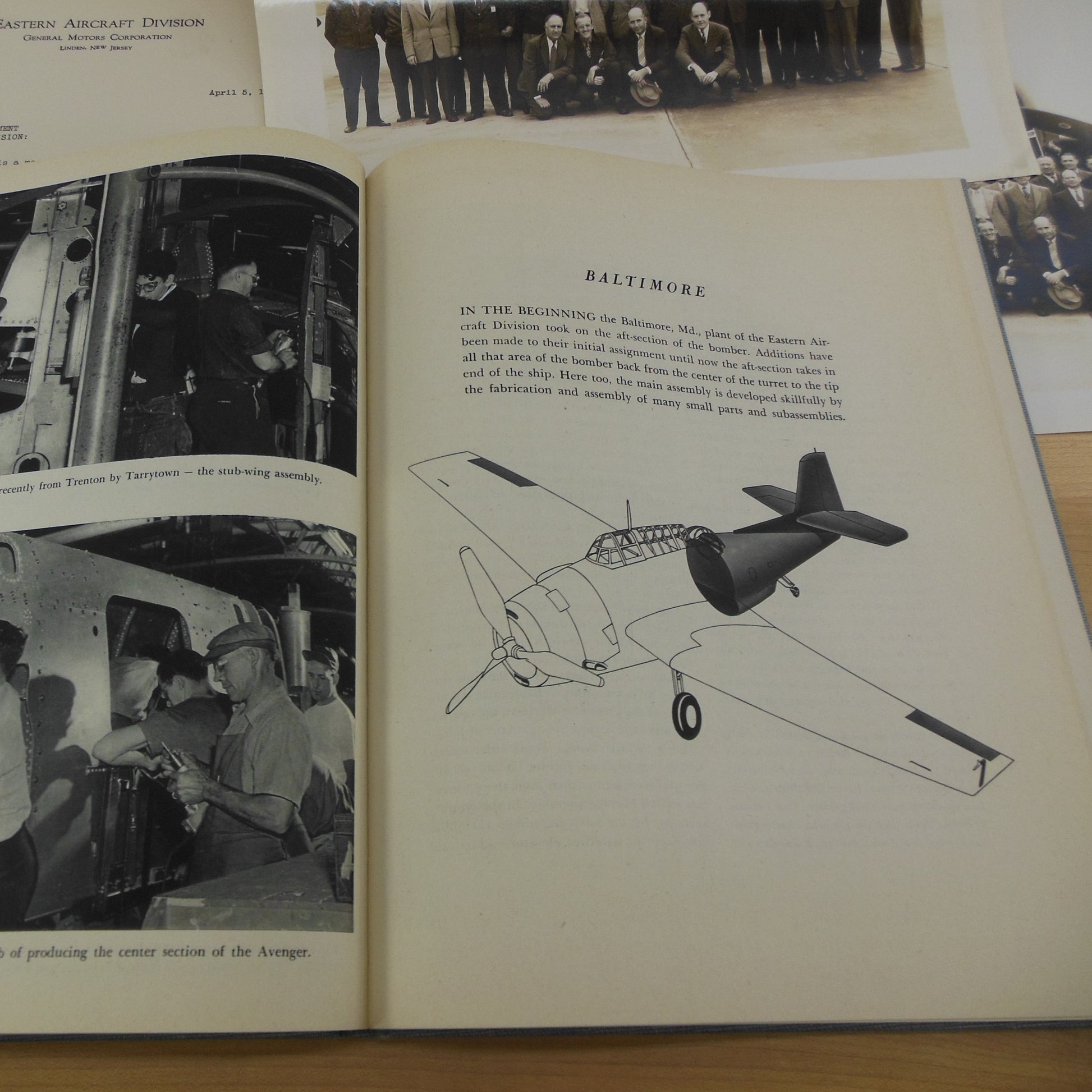 GM WWII 1944 History of Eastern Aircraft Division Book & Photos Union Letters 1945 Used