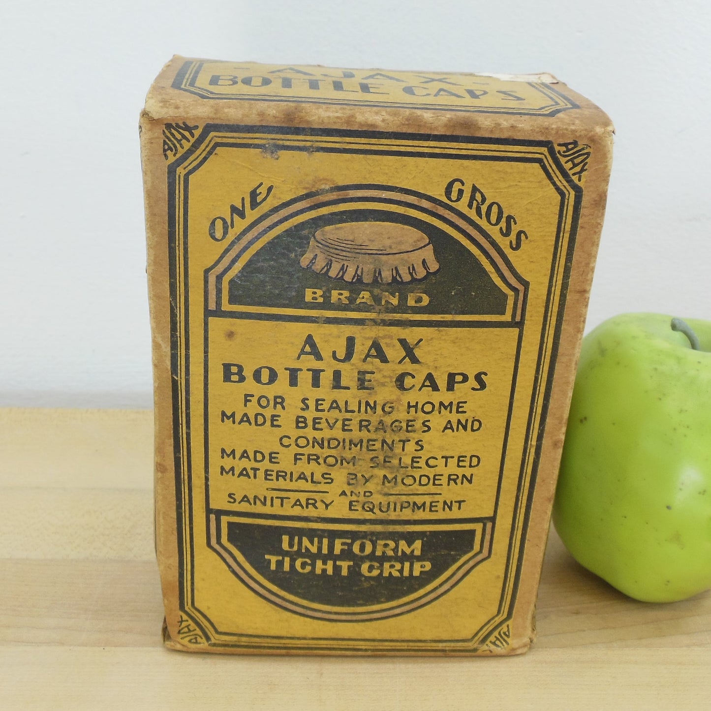 Ajax Brand Bottle Caps Beer Soda Original Box Sealed One Gross Vintage General Store