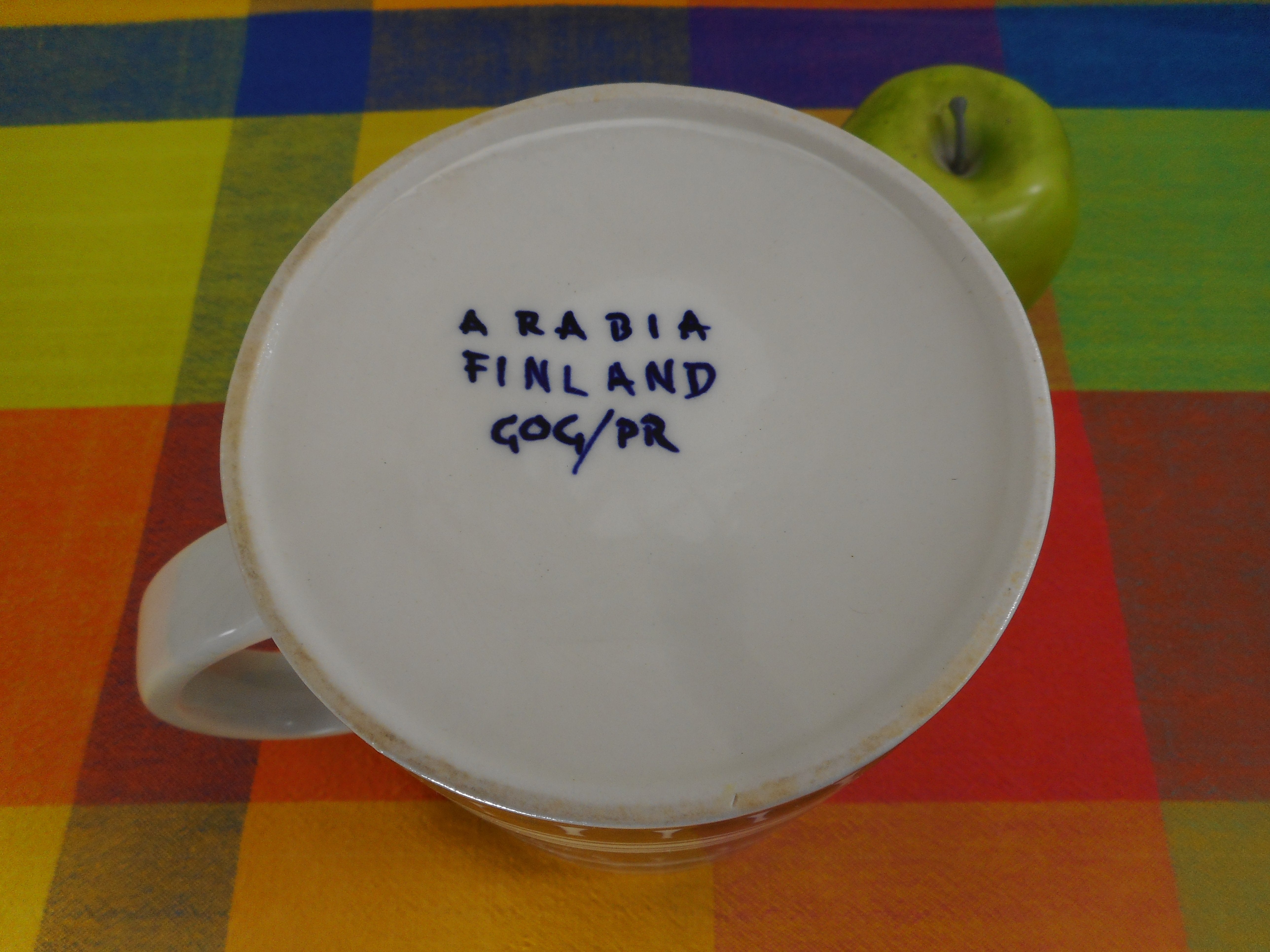 Arabia Finland Gunvor Olin-Gronqvist Haarikka Beer Mug Tankard Blue Wh