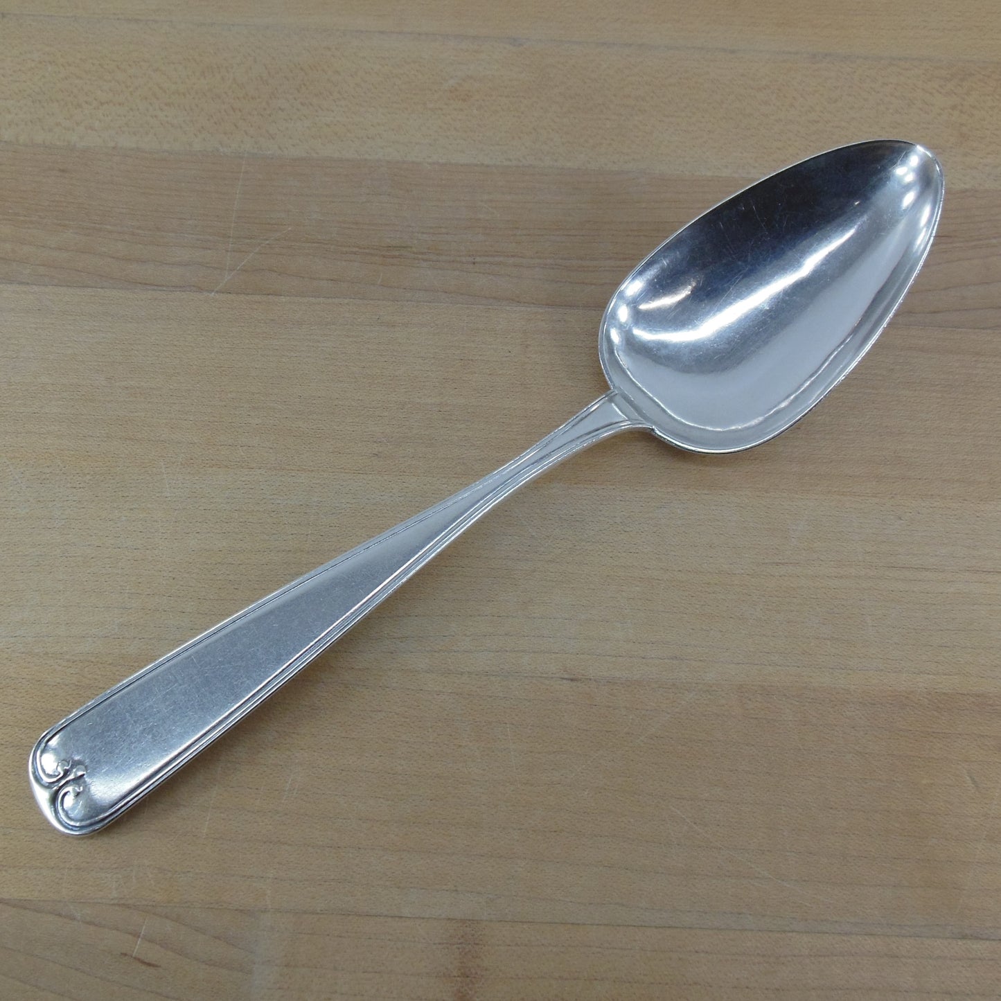 European 828 Silver 13 1/4 Loth Table Solid Serving Spoon