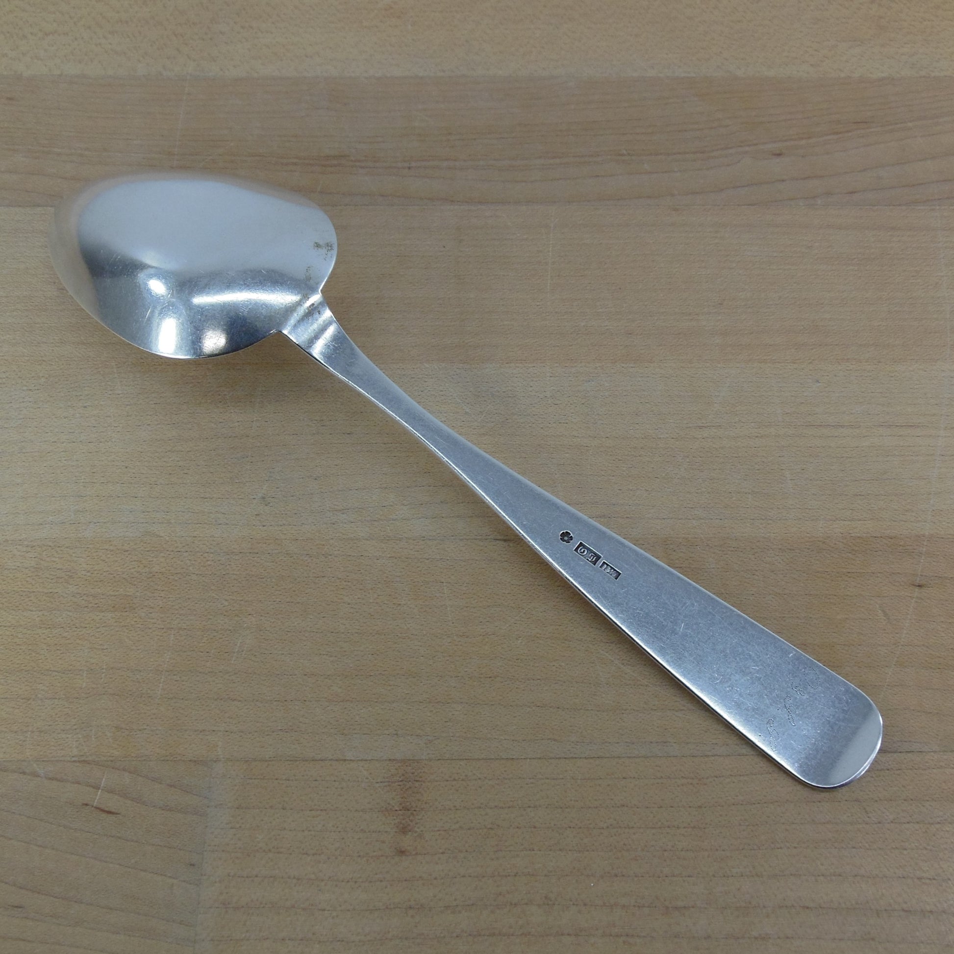 European 828 Silver 13 1/4 Loth Table Solid Serving Spoon Vintage