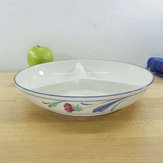 Lenox Poppies on Blue Divided Serving Dish Server