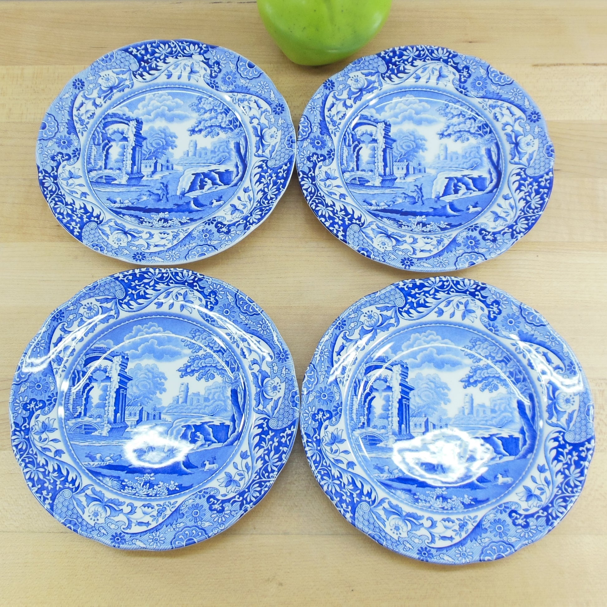 Spode England Blue Italian Bread & Butter Plates - 4 Set Used