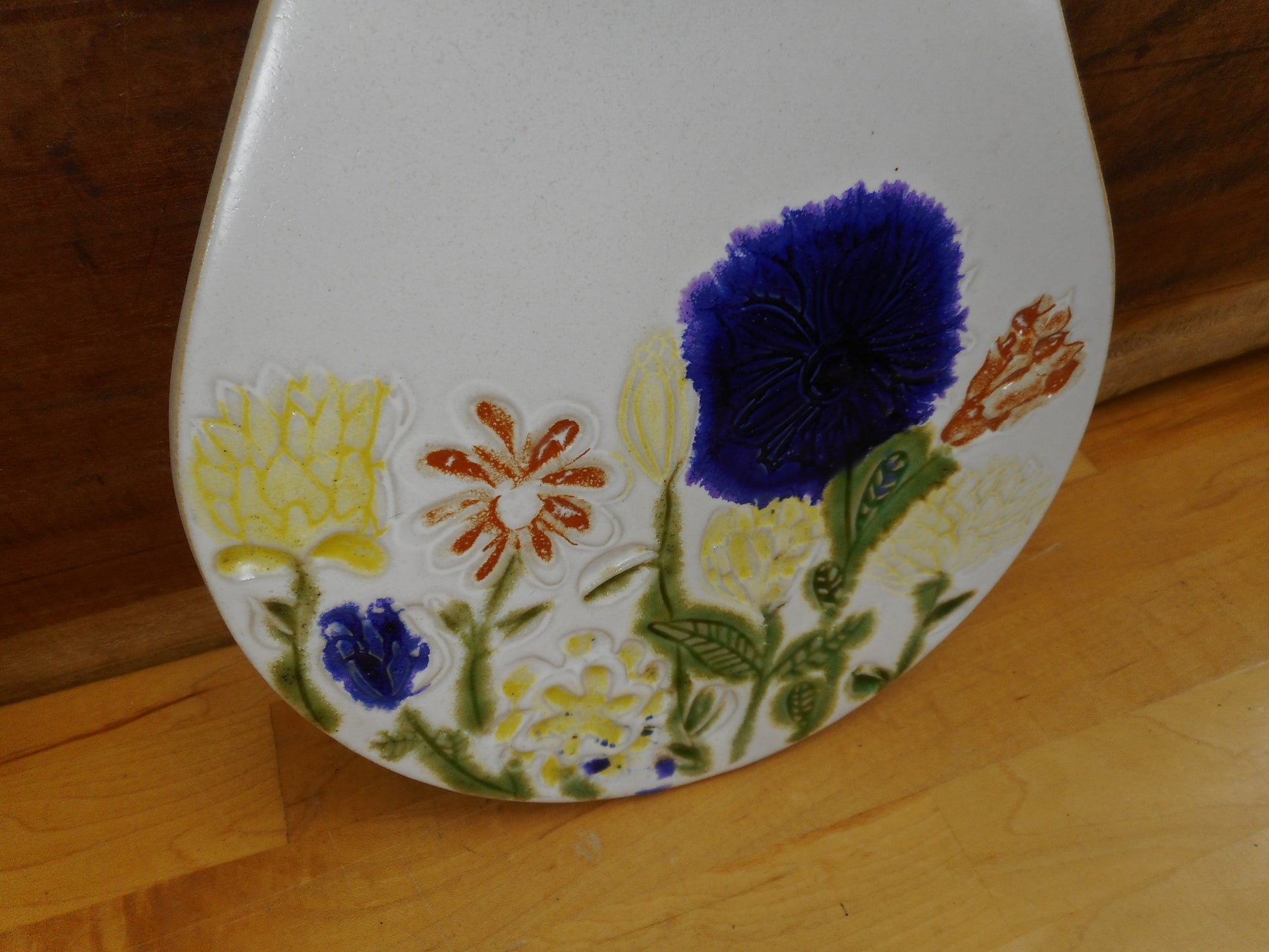 Bennington Potters Vermont 1561 Flower Tile Wall Art Plaque Vintage