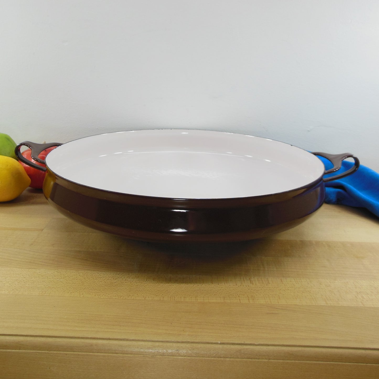 Dansk France Enamelware 13.5" Brown Buffet Server Paella Pan