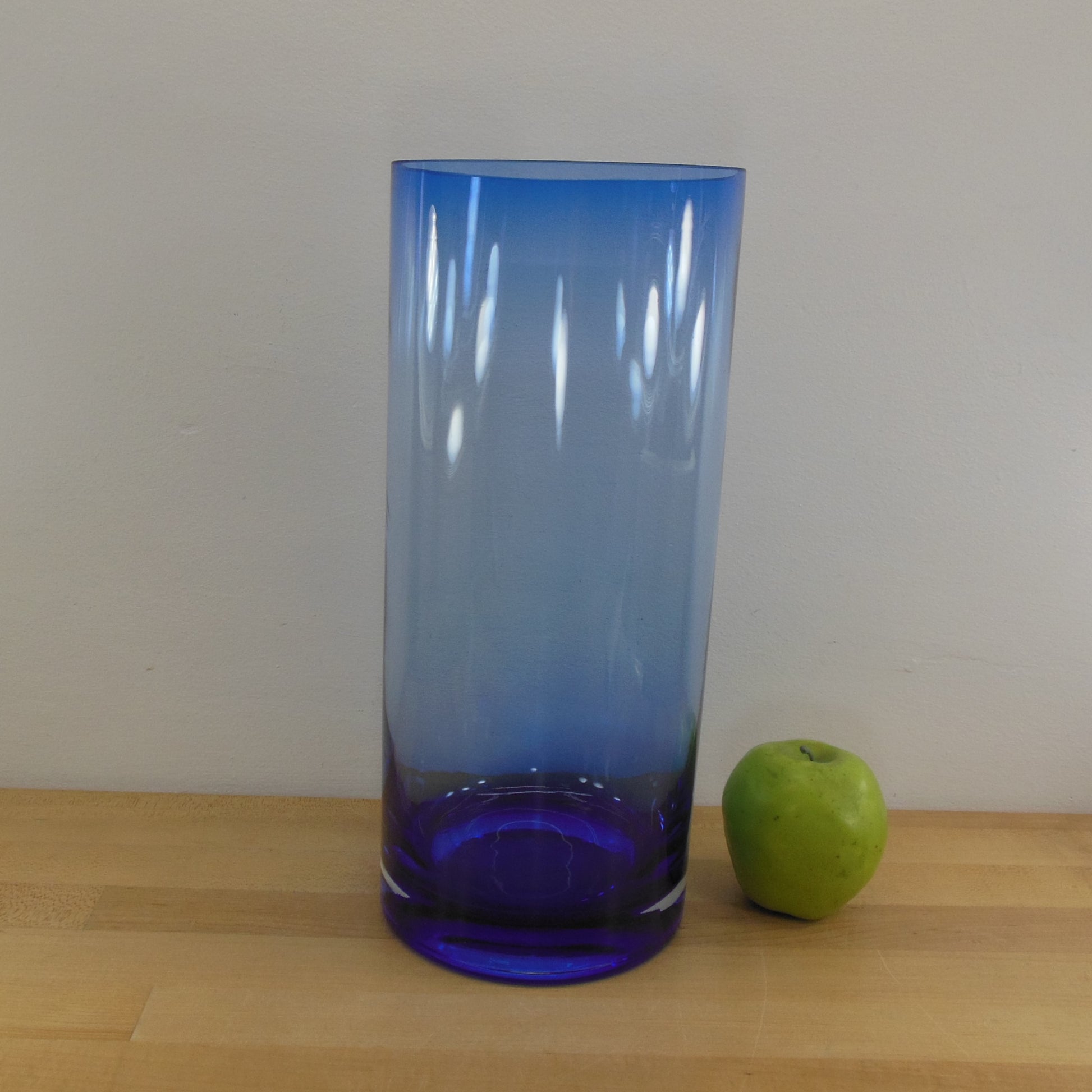 Unbranded Large 14" Graduated Cobalt Blue Glass Cylinder Vase