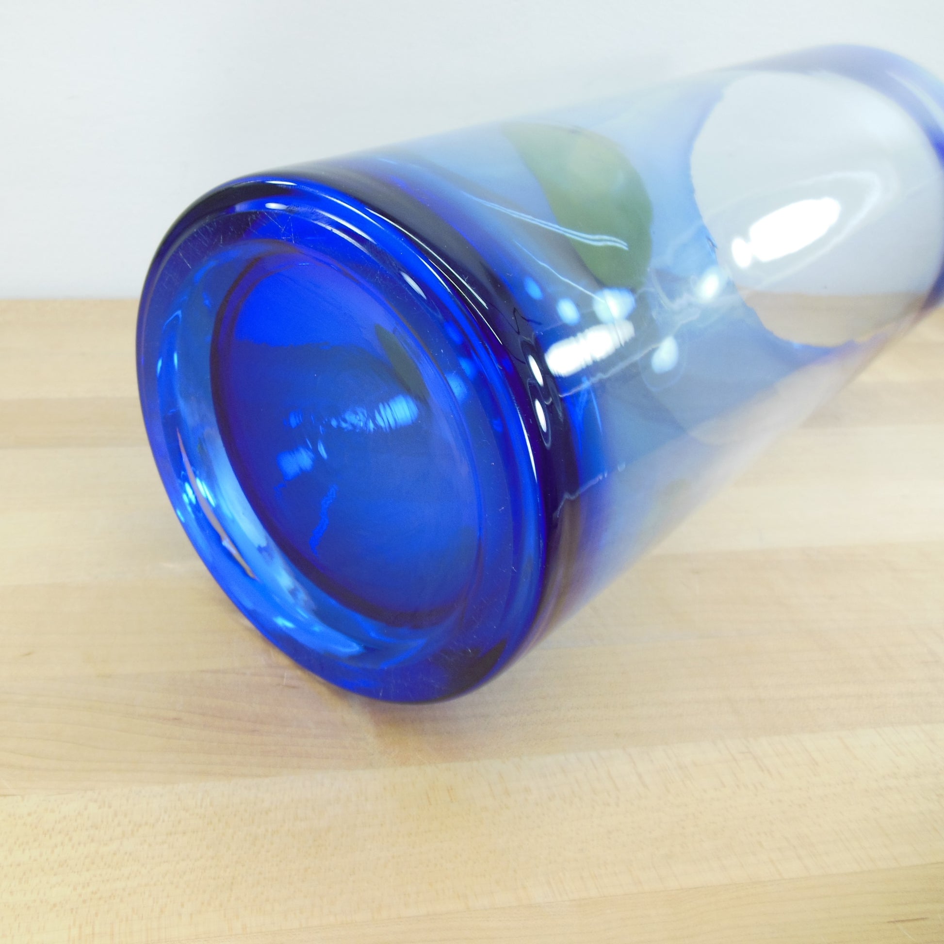 Unbranded Large 14" Graduated Cobalt Blue Glass Cylinder Vase used