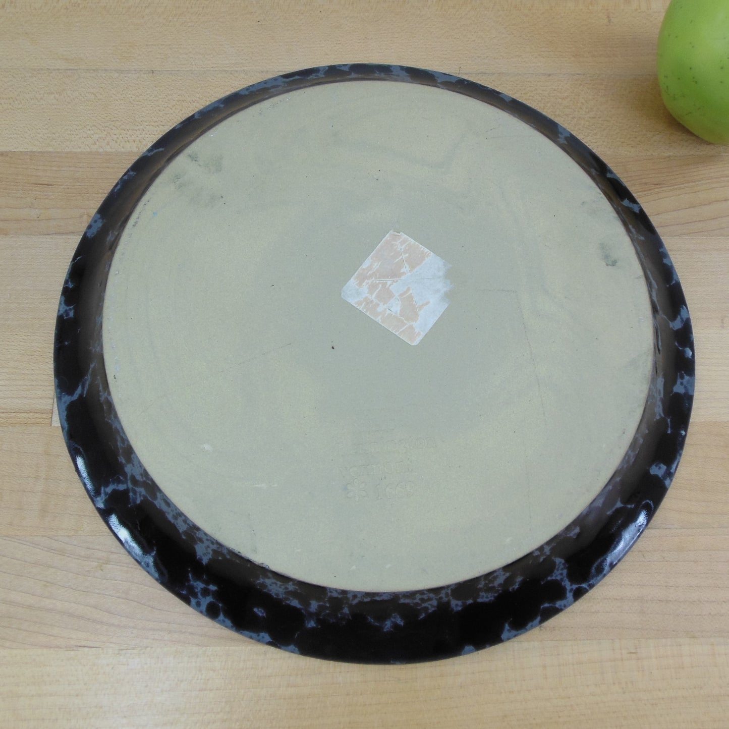 Bennington Potters Vermont Black Agate Slate Dinner Plate 1669 Vintage Used