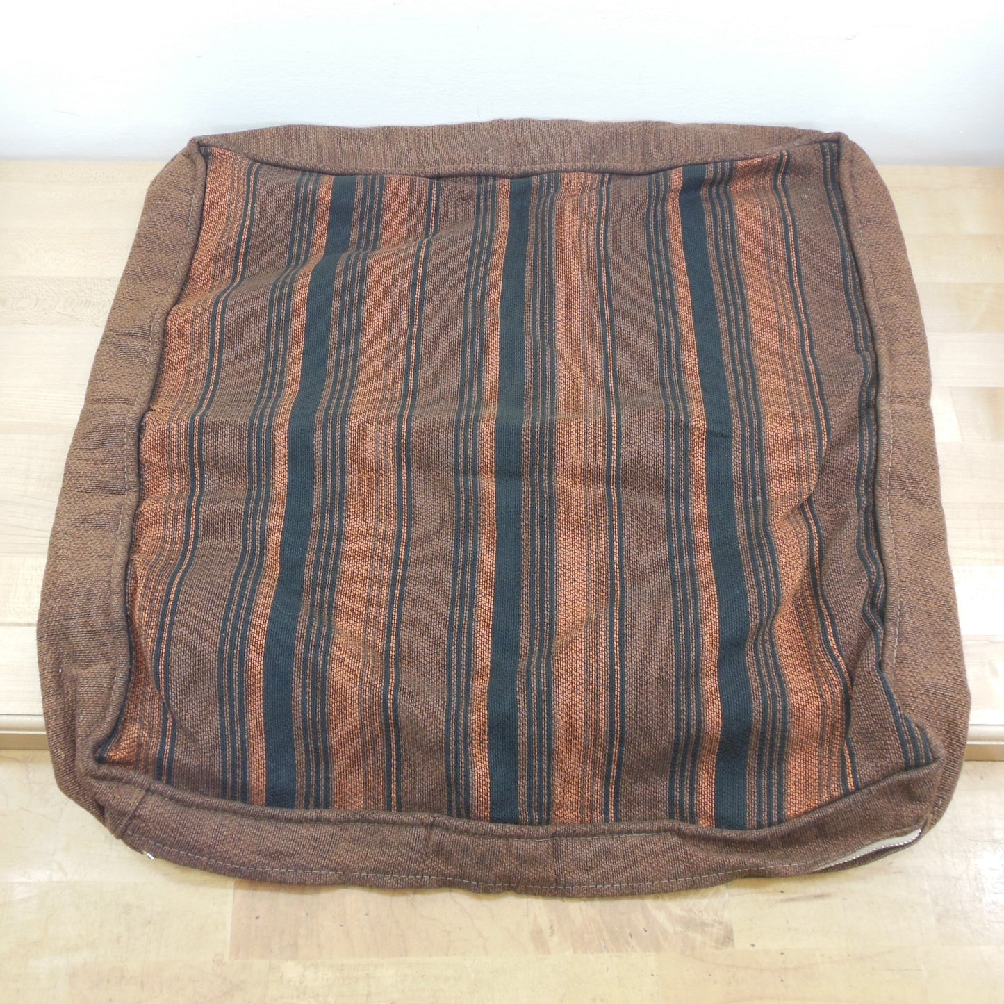 Discounted - Danish Modern 1960's Lounge Chair Box Cushion Slip Covers Orange Black Brown Strip Vintage