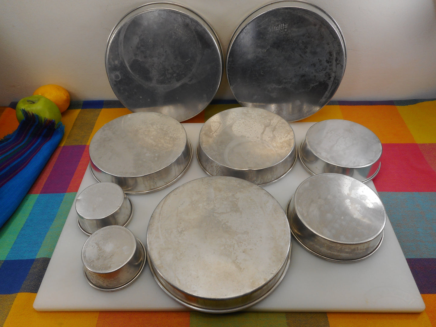 Round Aluminum Cake Pan 9 Lot - Mirro Vitality Wear Ever Unbranded 3" 5.5" 7.5" 8" 9" USA
