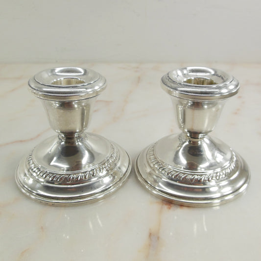 Unbranded Weighted Sterling Silver Small Candlesticks Candle Holders