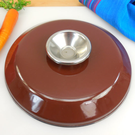 Cathrineholm Norway - Chocolate Brown Saucepan Pot Lid - 8" - Lid Only Vintage