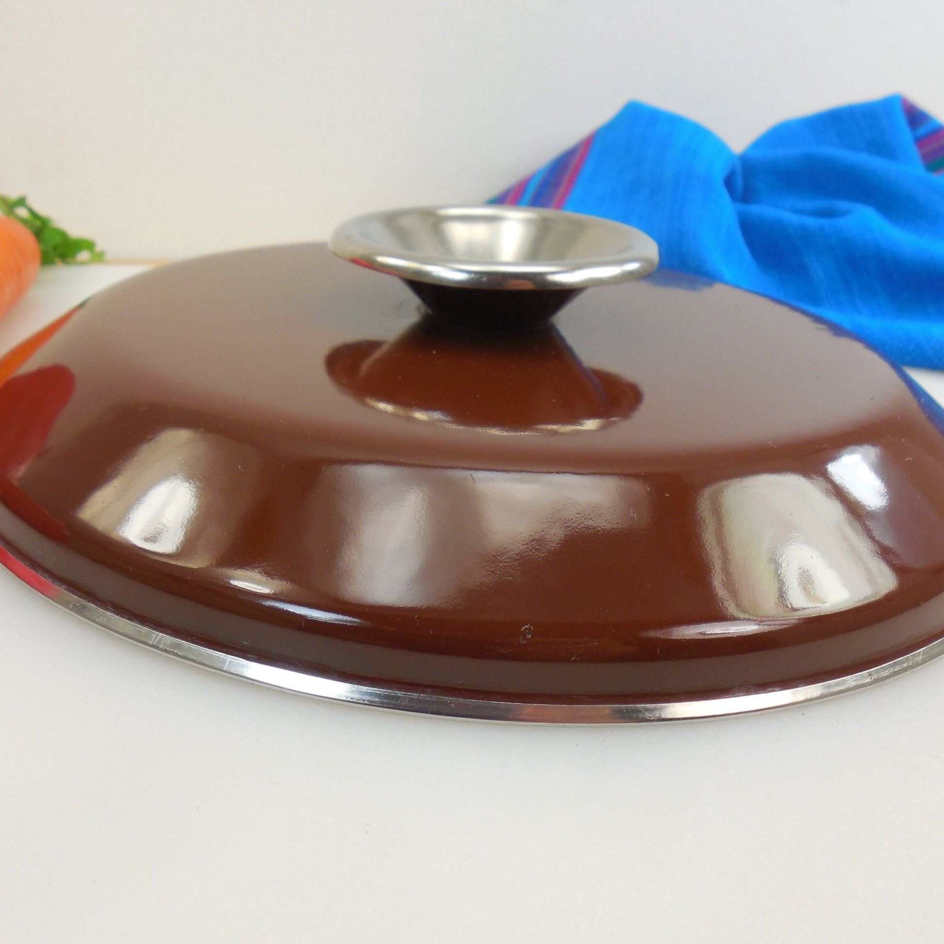 Cathrineholm Norway - Chocolate Brown Saucepan Pot Lid - 8" - Replacement Lid Stainless Knob