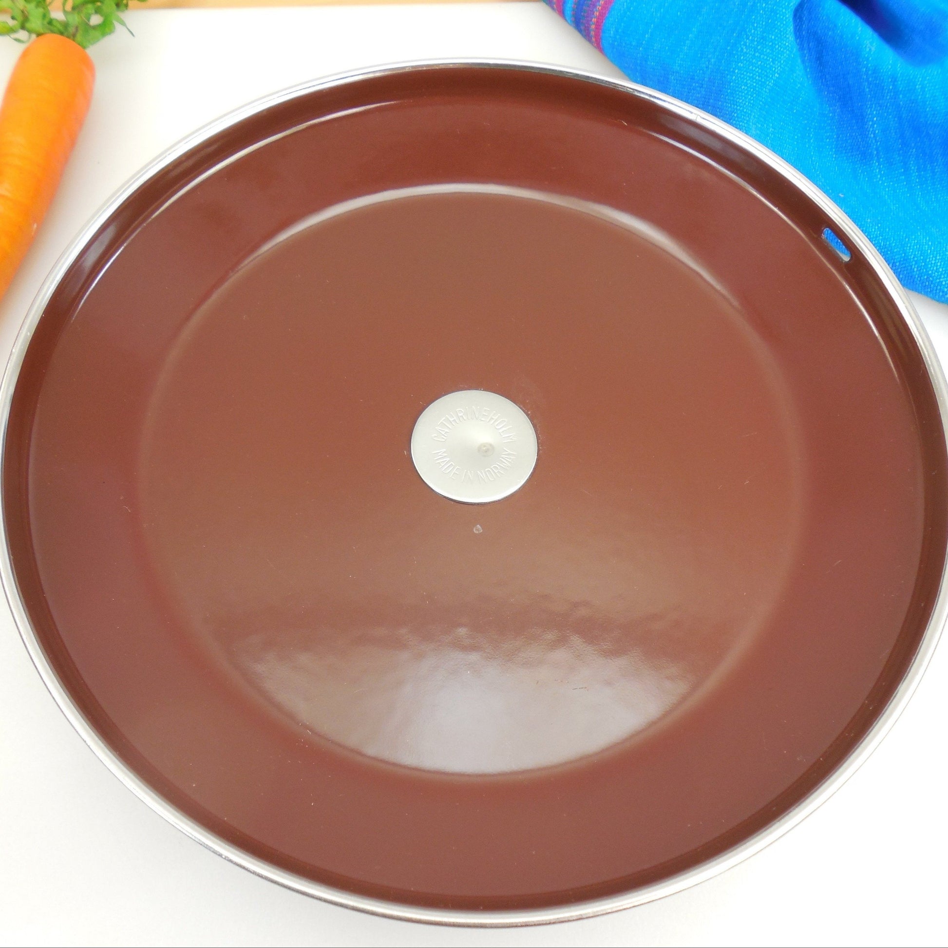 Cathrineholm Norway - Chocolate Brown Saucepan Pot Lid - 8" - Lid Only ... clean used