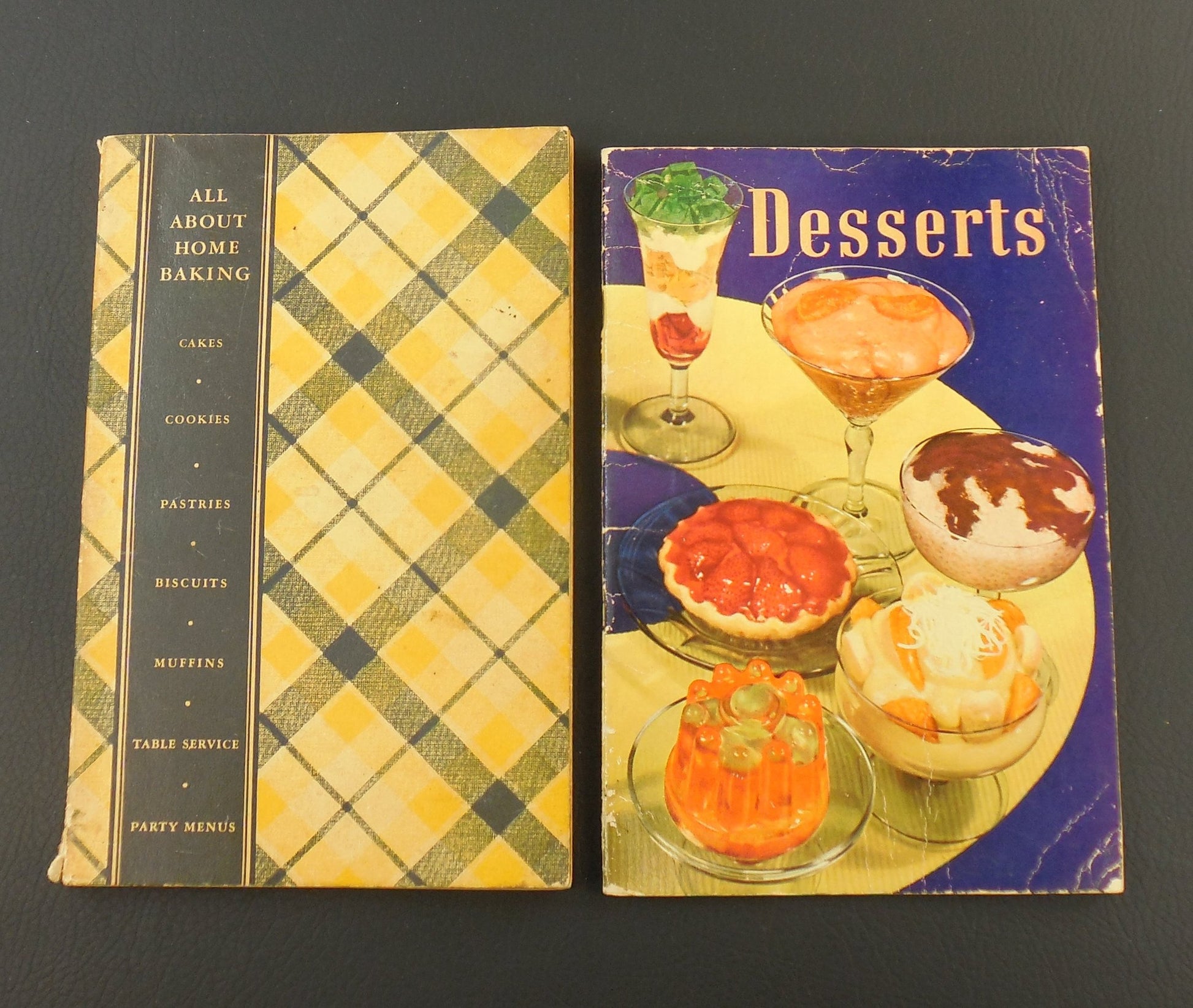 Two Vintage Recipe Books - by General Foods - 1935 Desserts... 1940 All About Home Baking
