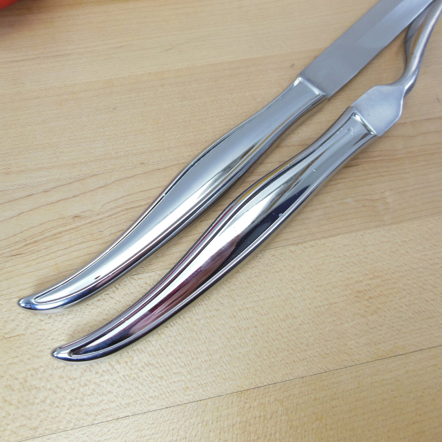 Vintage Three Piece Carvel Hall Cutlery Set Meat Fork Carving Knife  Sharpening Stick