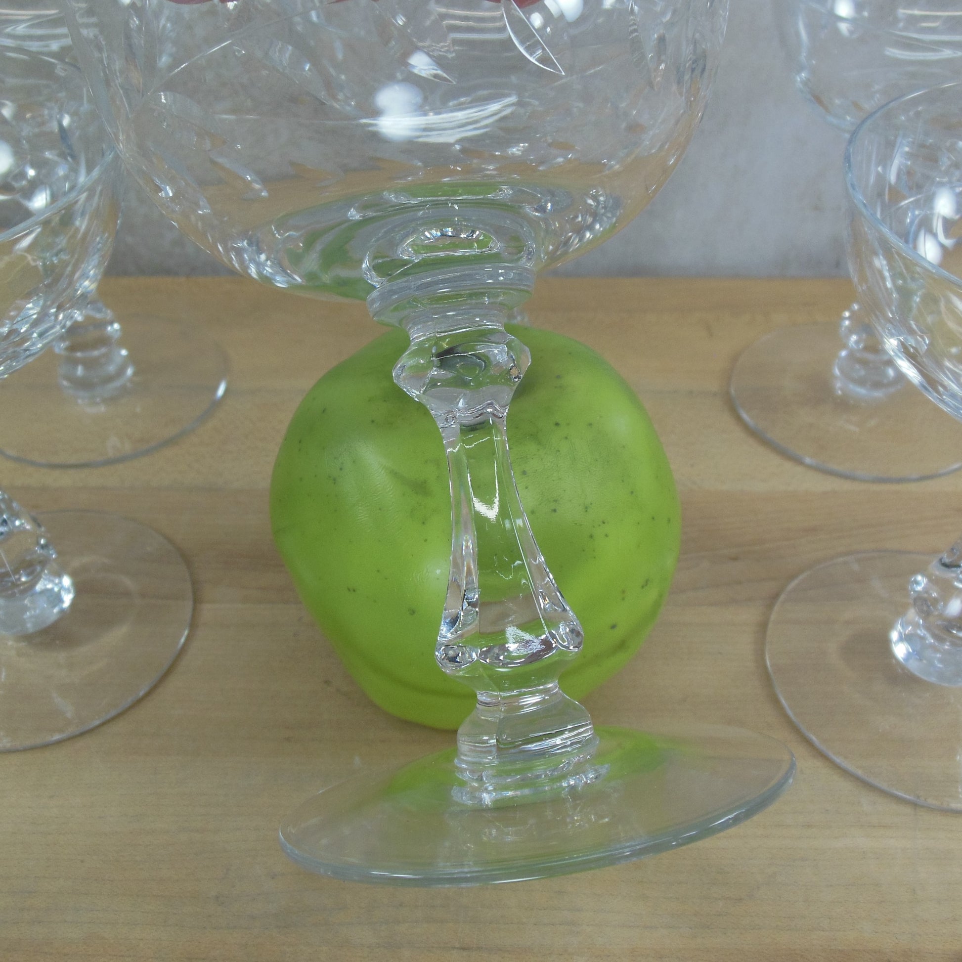 Cambridge Glass Laurel Wreath Stem 3700 - Cocktail Sherbet Glasses Stemware 8 Set Used