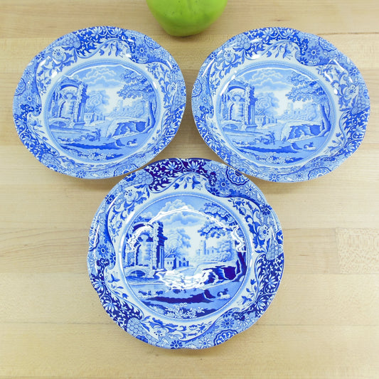 Spode England Blue Italian Coupe Cereal Bowl - 3 Set Used