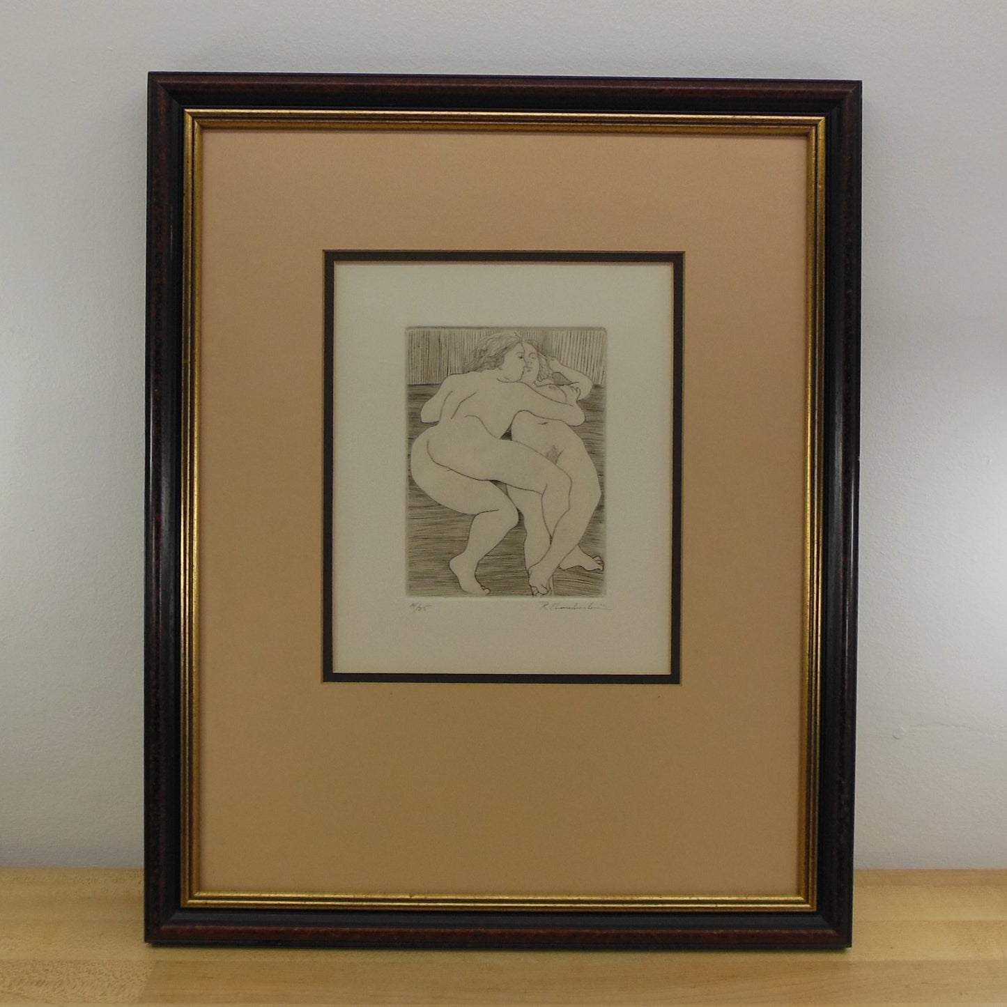 R. Chamberlain Signed Print 14/25 Edition Nude Couple Lovers