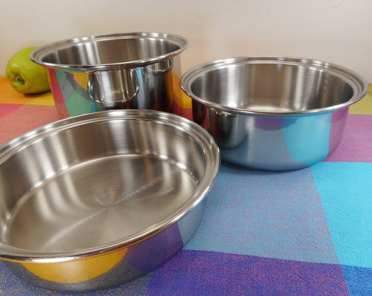 Towncraft West Bend Chef's Ware Re-purposed Saucepan Stainless Bowl 3 Set