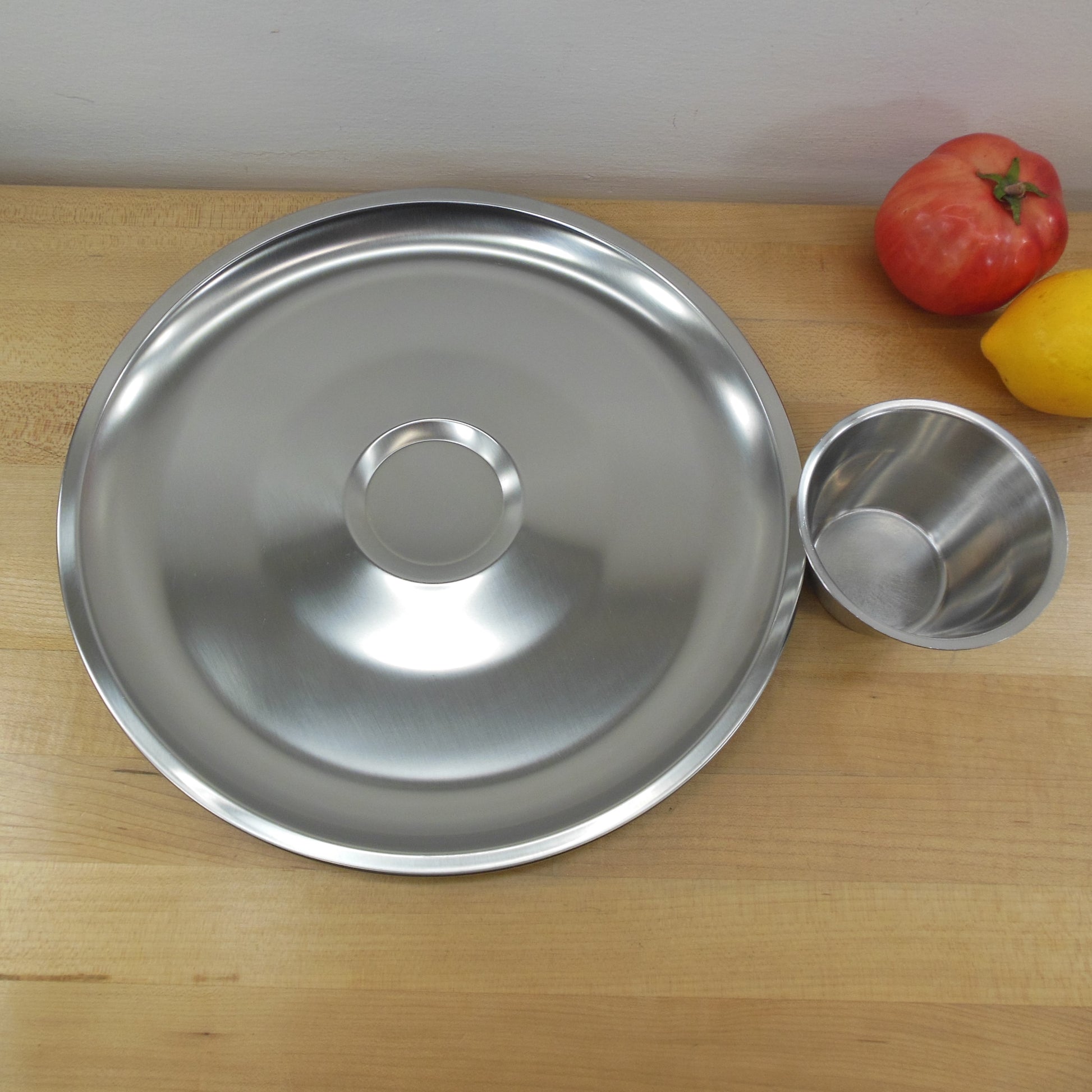 STAKO Sweden Stainless Chip Dip Appetizer Shrimp Platter Bowl Vintage