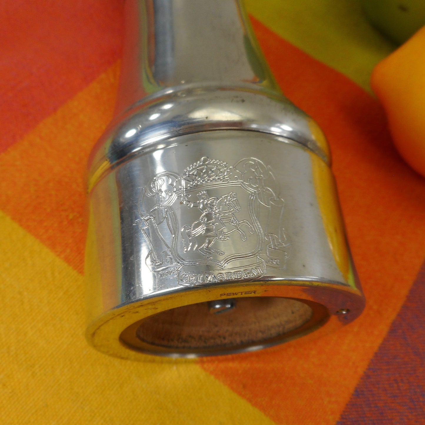 Spade Italy Pewter Pepper Mill Salt Shaker - Chivas Regal Knight Logo Horse Sword