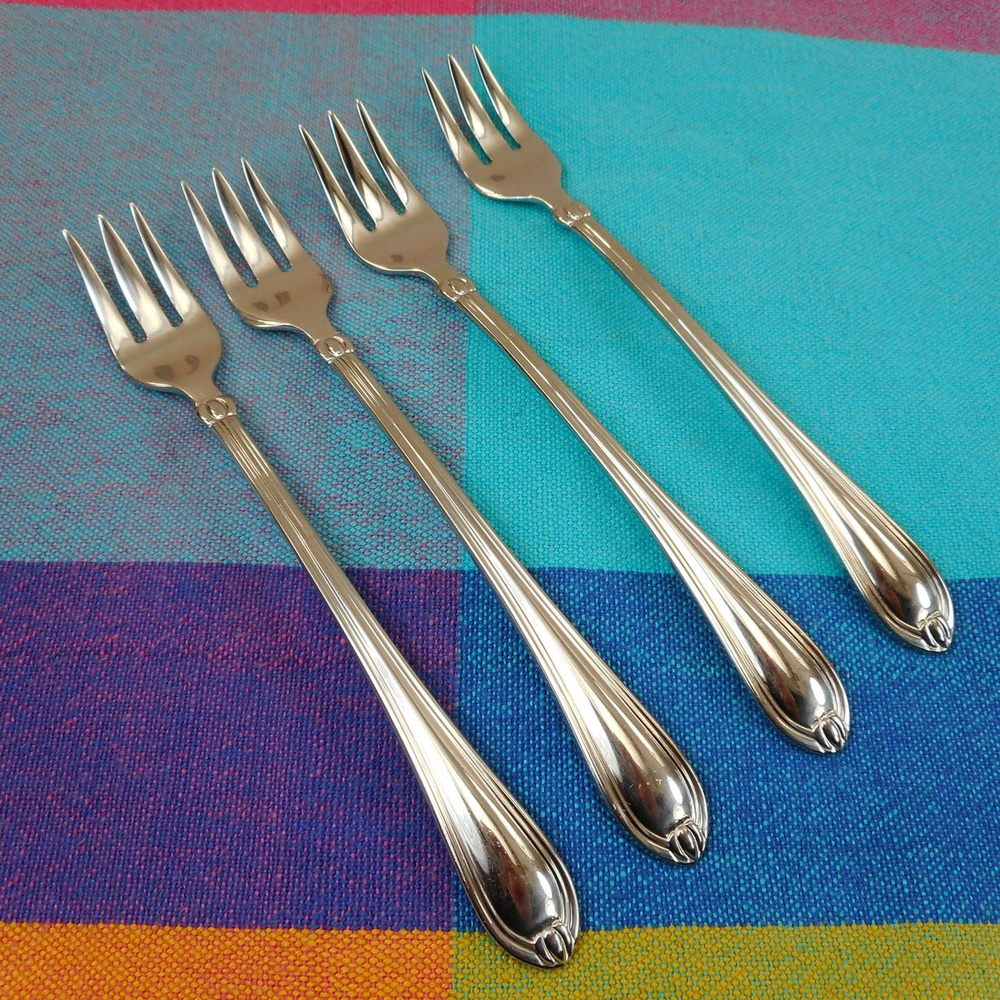 Lenox Chandelle Glossy Stainless Flatware - 4 Cocktail Seafood Forks