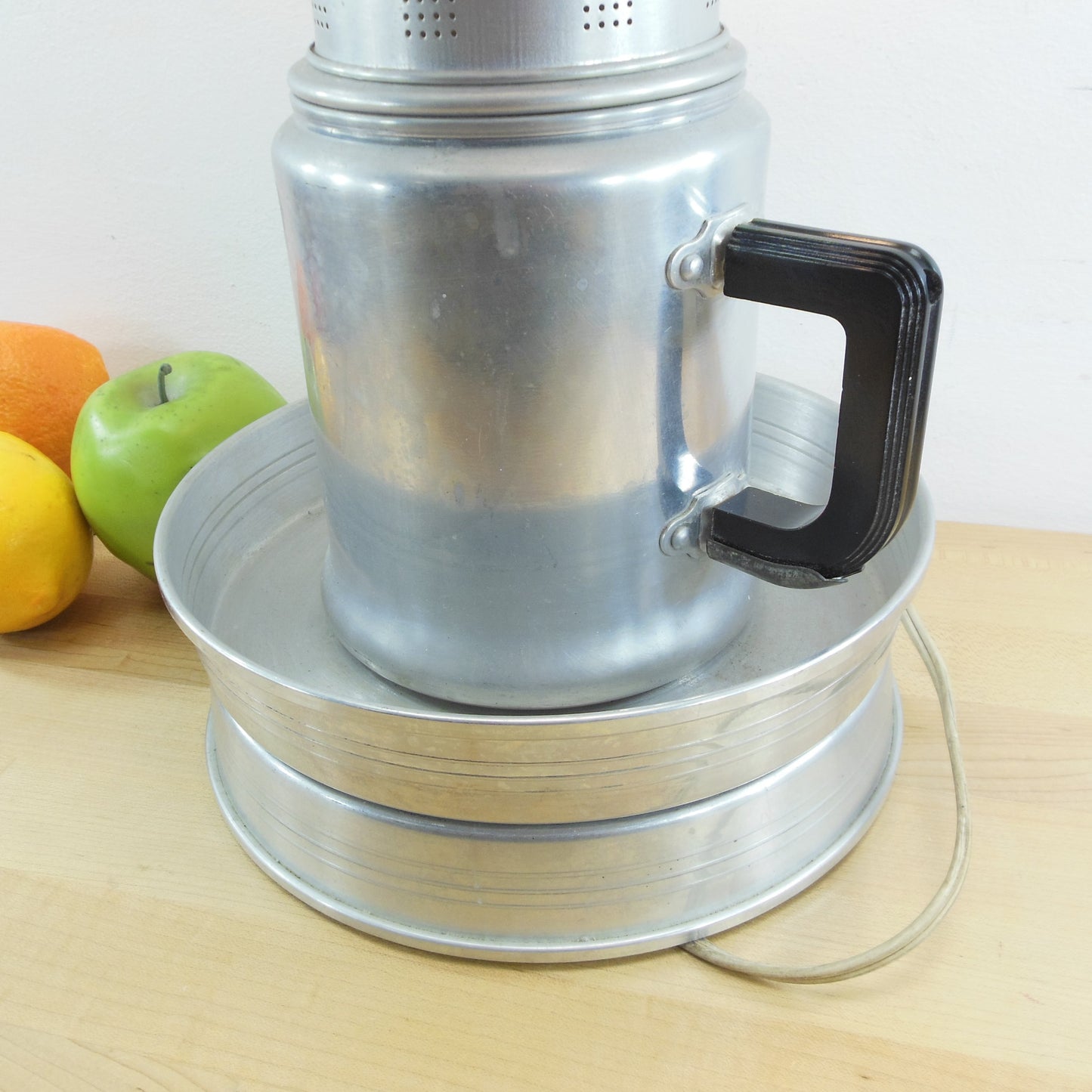 Folk Art Lamp Aluminum Kitchen Ware Coffee Pot Colander Shade Percolator