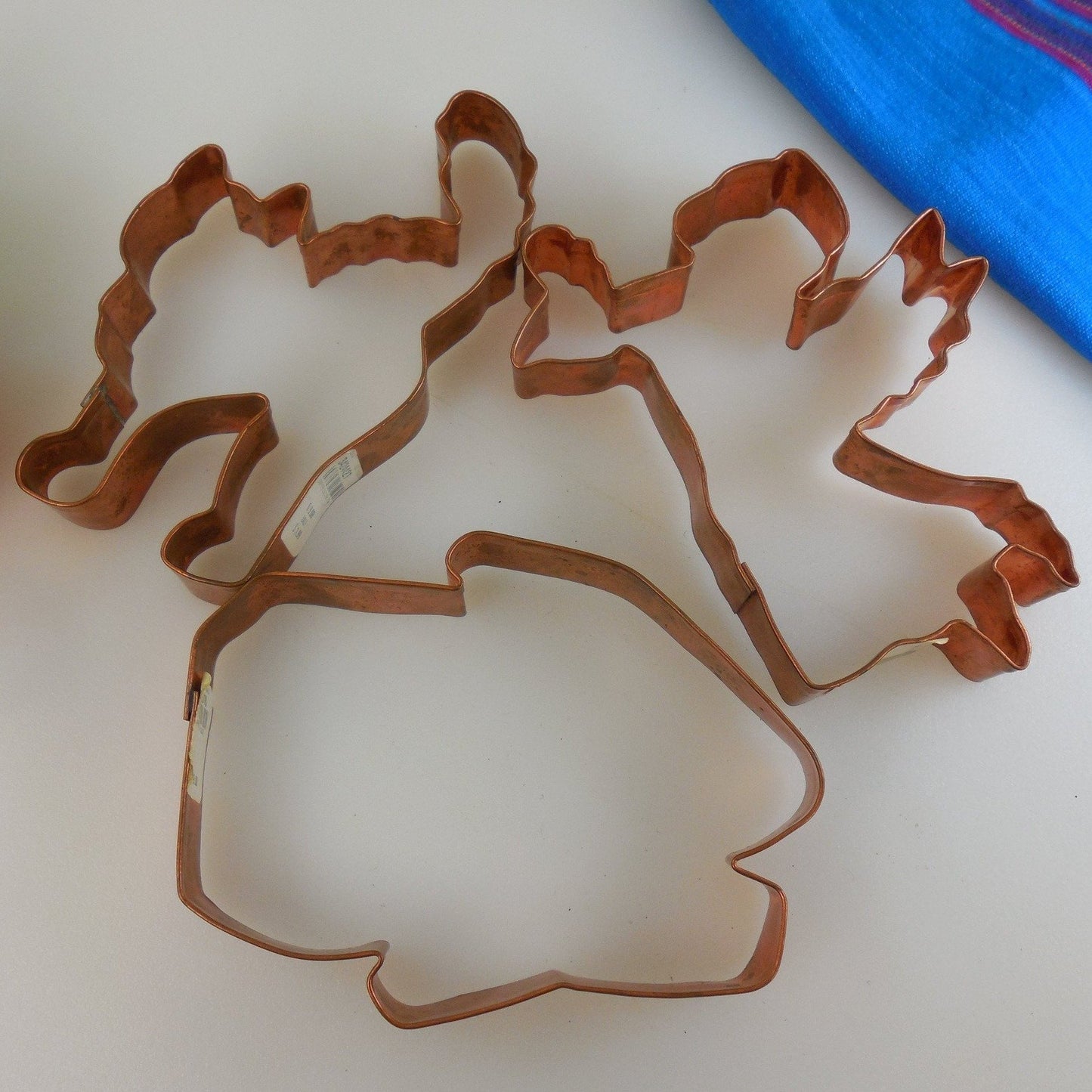Williams Sonoma Trio Large Copper Cookie Cutters - Bunny, Angel, Scaredy Cat - Halloween Easter Christmas