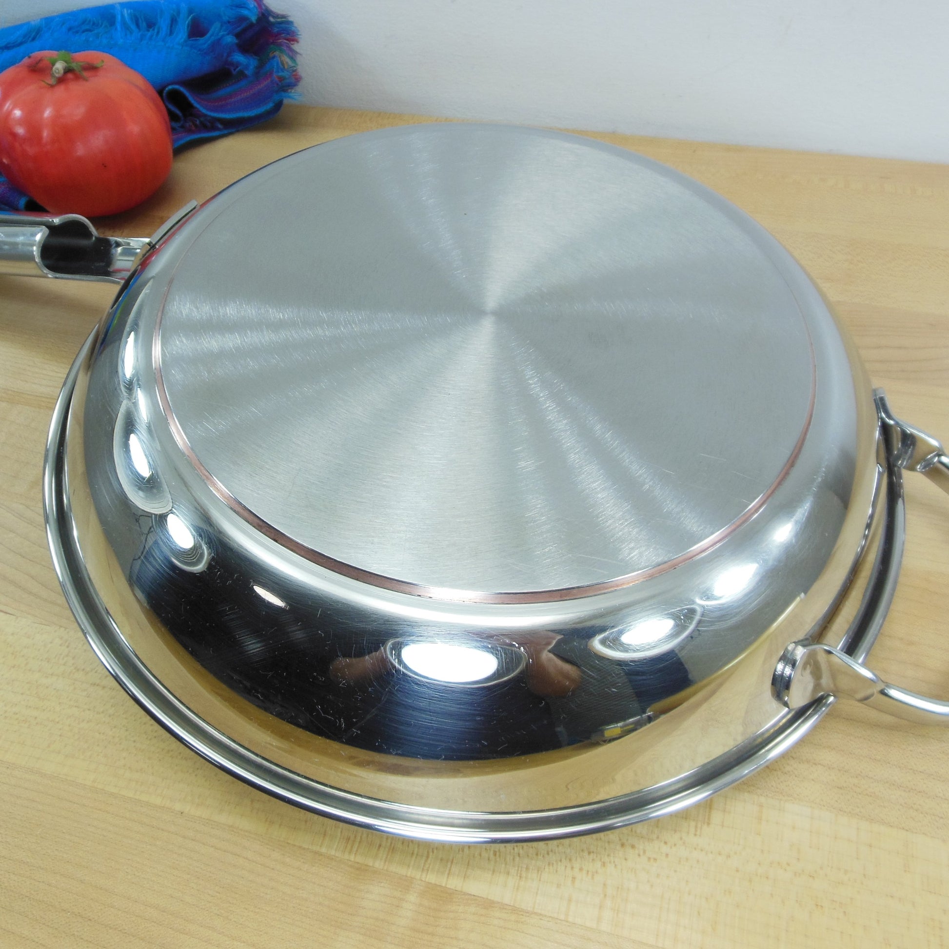 Cuisinarts France Stainless 10" Fry Pan Skillet Copper Core Disc Tube Handle
