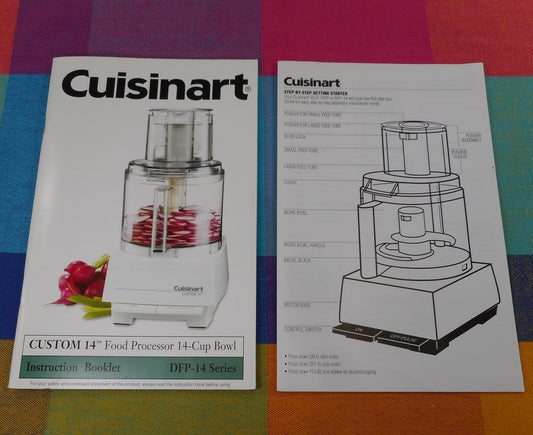 Cuisinart DFP-14 Series 14 Cup Food Processor Instruction Booklet Manual Set Up Guide