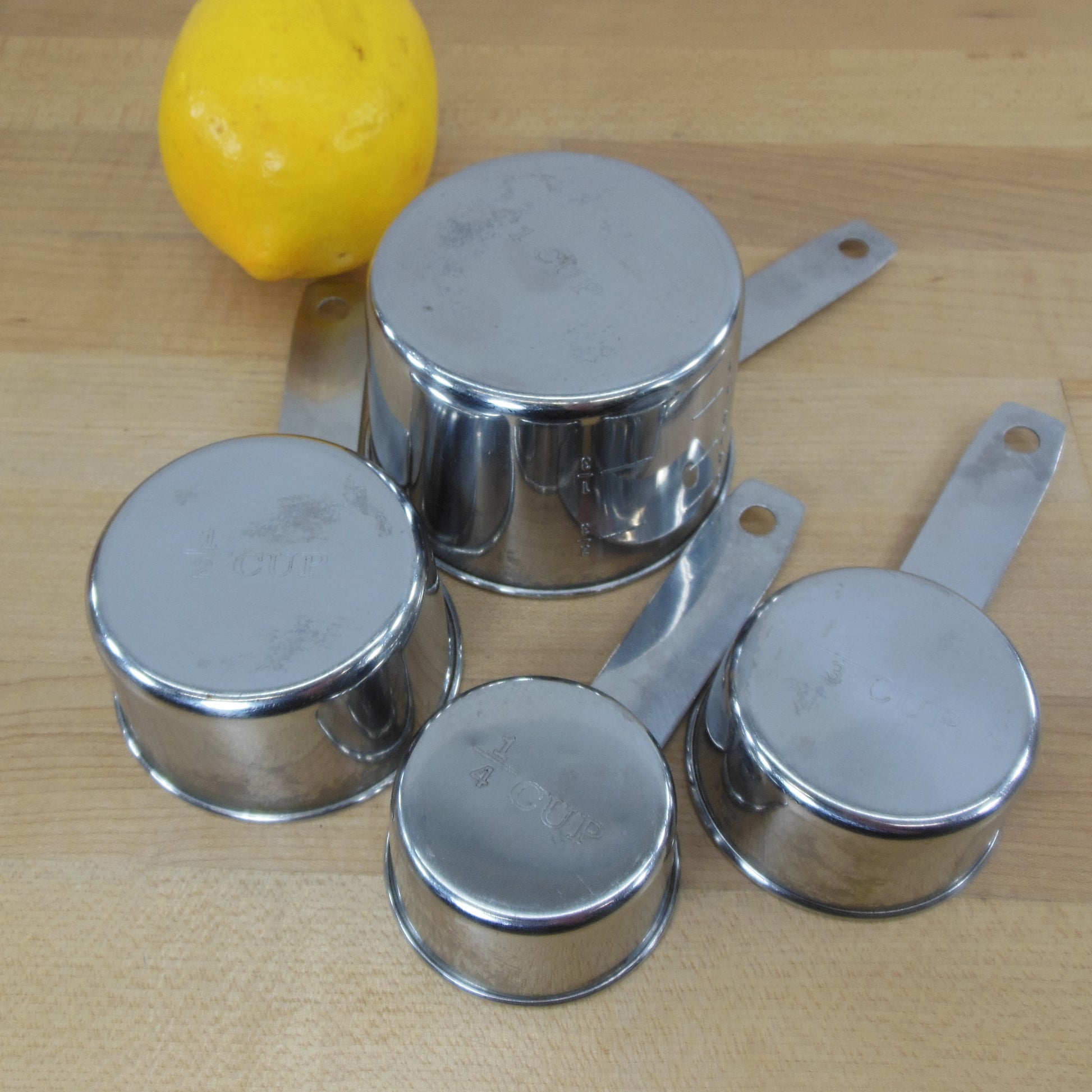 Unbranded Foley Style 4 Set Stainless Steel Measuring Cups - 1/4, 1/3, 1/2, 1 Cup