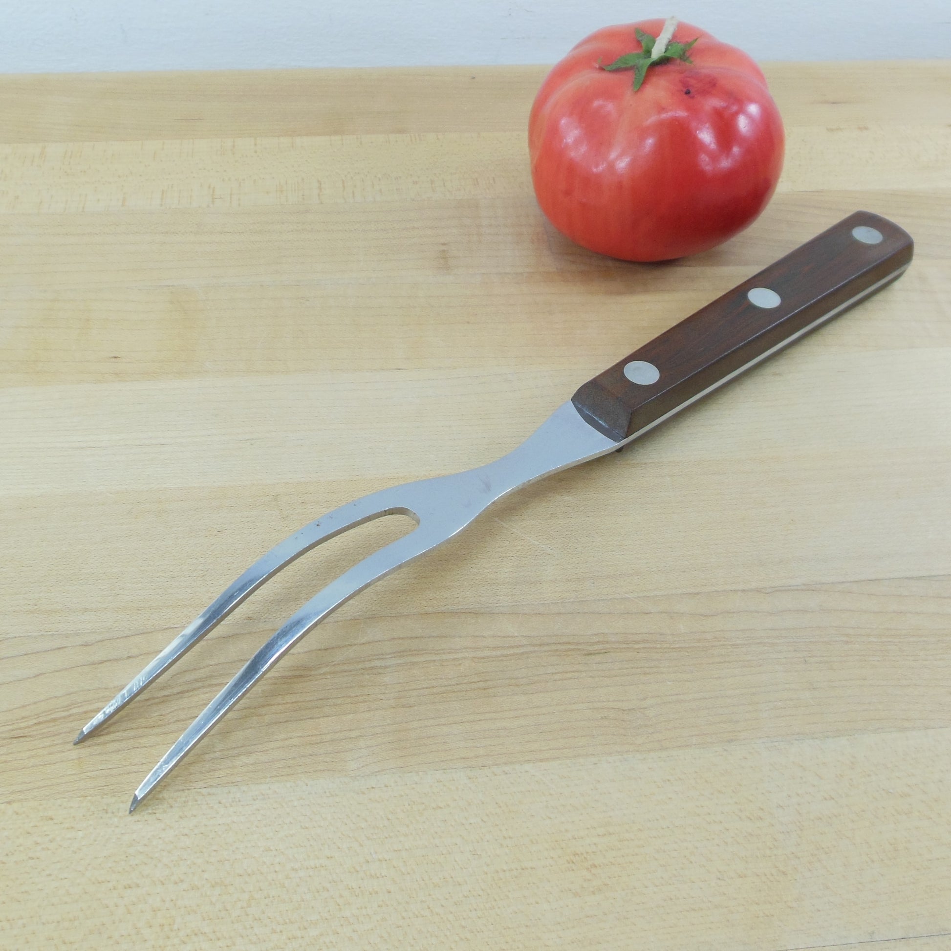 Cutco USA Stainless Early No. 37 Meat Carving Kitchen Fork Squared Handle Vintage Used