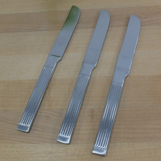 Dansk Thebe China Thin Rib Plain Stainless Flatware - 3 Knives