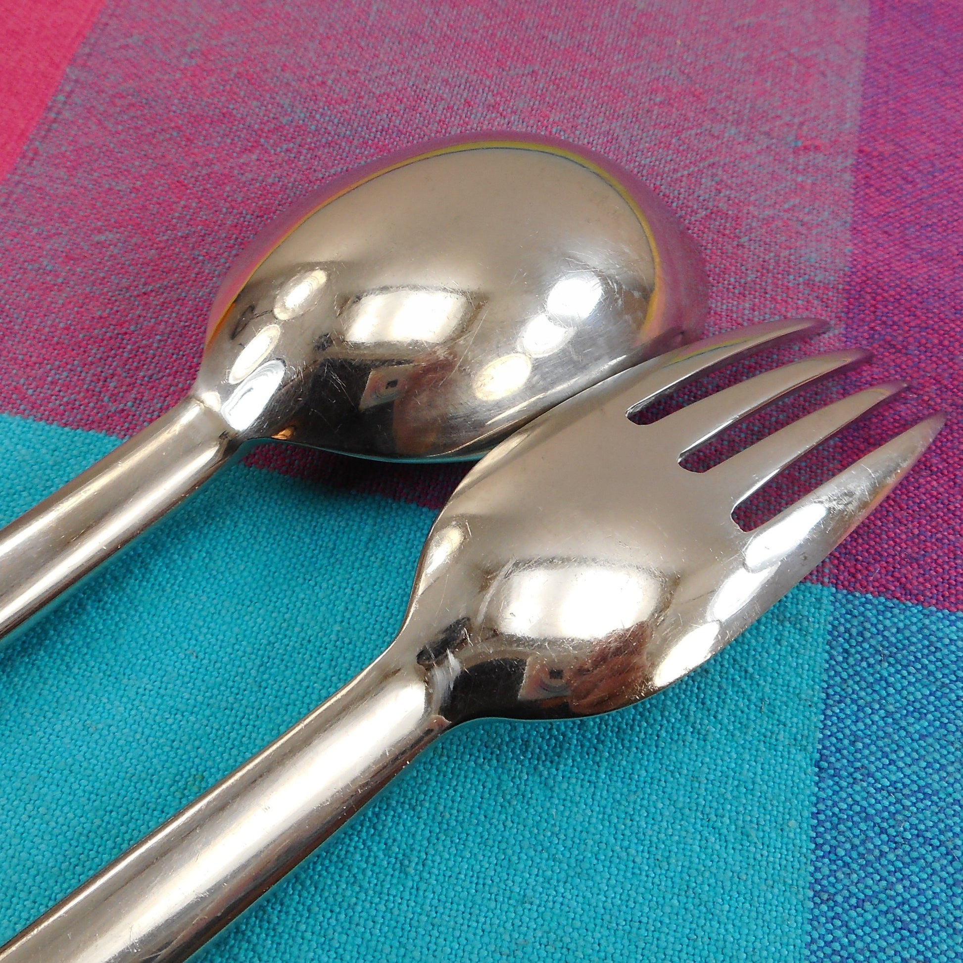 Dansk AMENI T Graves Studio Stainless Serving Spoon & Cold Meat Fork Used