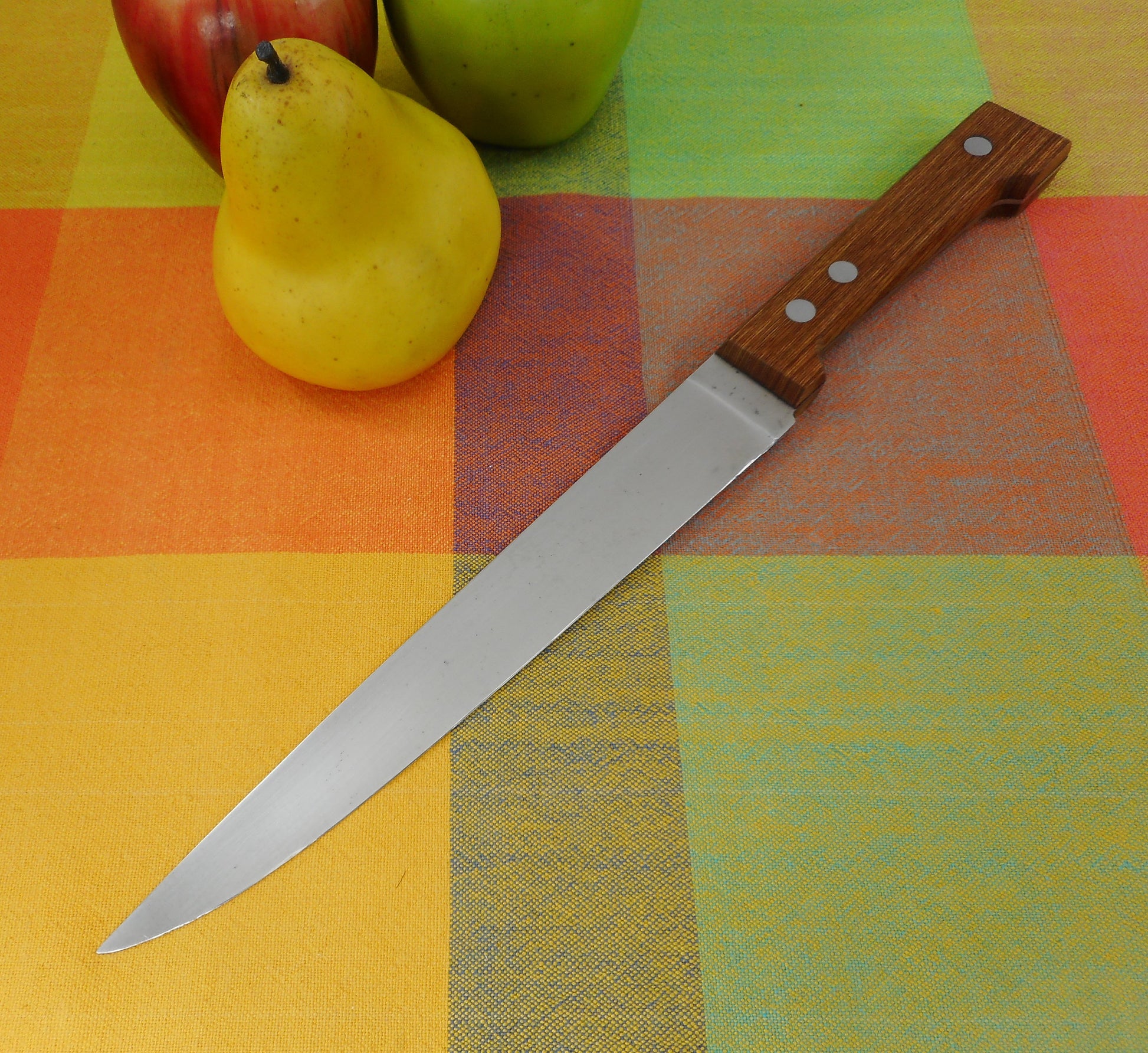 Dansk Gunnar Cyren KItchen Knives - Stainless Slicing Carving - Teak Handle 8" Blade