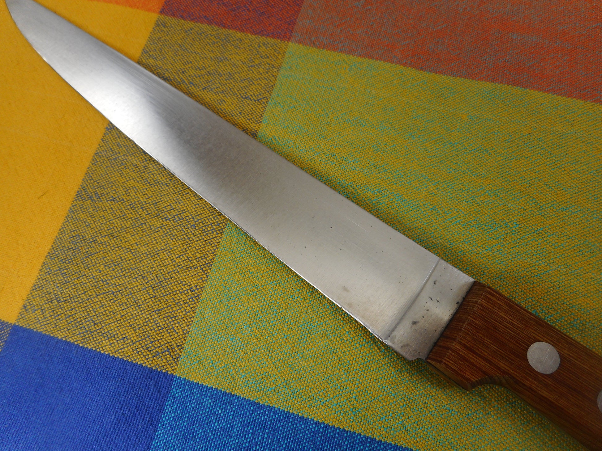 Dansk Gunnar Cyren KItchen Knives - Stainless Slicing Carving - Teak Handle 8" Blade Used